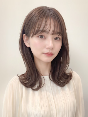 抜け感たっぷりの柔らか外ハネロブ【髪質改善　梅田　美容室】