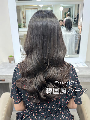韓国美女風コテ巻き風パーマ/レイヤーカット