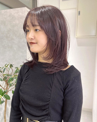 【rizu】ブリーチなしダブルカラー/レッド/カシスカラー