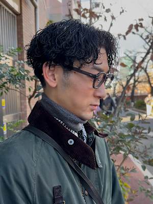 kisai　岬　メンズパーマ縦落ち波巻きスパイラルパーマ