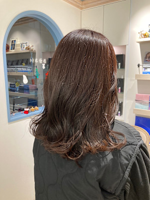 ほんのりラベンダーブラウン髪質改善艶ヘア赤羽美容院