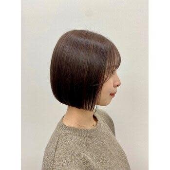 ★切りっぱなしボブ、スリークボブ、アッシュブラウン	