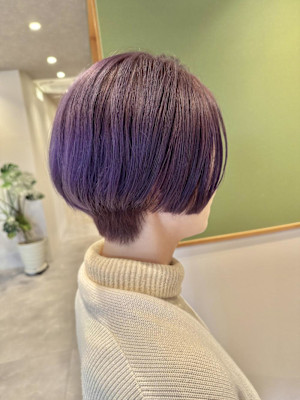 パープルカラー×ハンサムショート