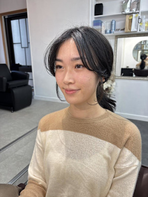 顔まわりカット/前髪カット/おくれ毛カット/レイヤーカット