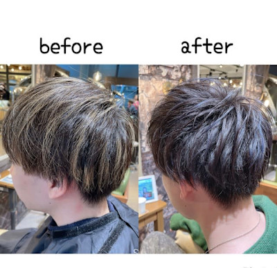 アッシュブルーの２ブロショート