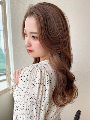 小顔/ネビージュ/ワンレン/フェイスレイヤー/インナーカラ