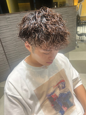 メンズパーマ波巻きミックスツイストスパイラルパーマ