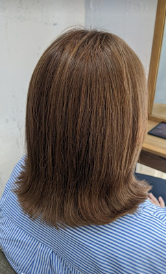 黒染め落とし＆白髪ぼかしカラー