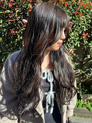 透け感カラーグレージュ＊ブリーチなしシアーカラーラフウェーブ