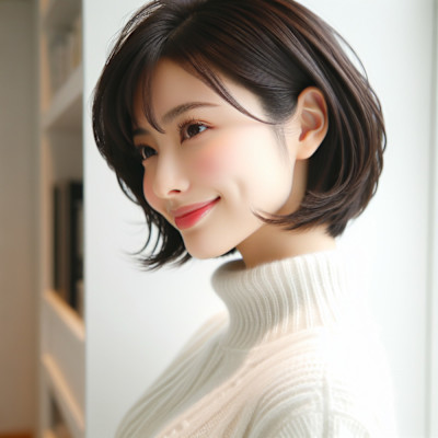 大人可愛いマッシュショートボブウルフカット30代40代50代