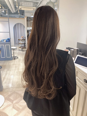 フェミニンロングメルティカラー大人ココアブラウン赤羽美容院