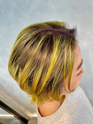 バレイヤージュ/シャドールーツ/イエロー/黄色