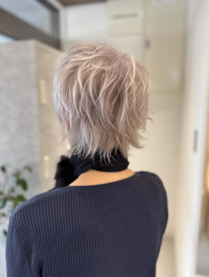 小顔ショート/ベリーショート/ブリーチ　ブロンド/ウルフ