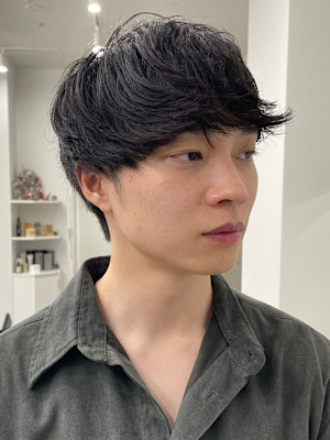 大人マッシュパーマ