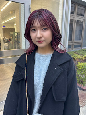 【KARIN】レイヤーカット×バーガンディーカラー