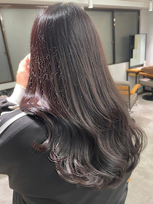 ラベンダーグレージュ透明感カラー＊ゆる巻きロング艶カラー