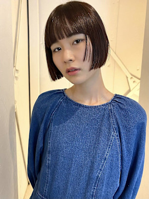 mini bob/deep brown_下北沢