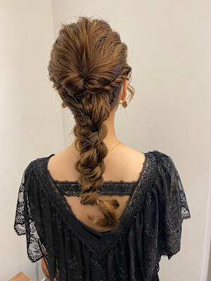 池袋 ヘアセット  編み下ろし お呼ばれヘア♪