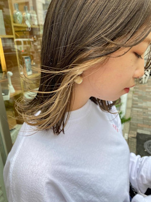 【neolive&渋谷店】ミルクティーベージュインナーカラー