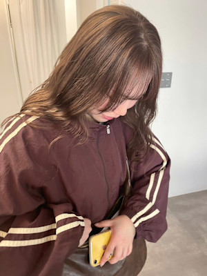 ナチュラルハイトーンカラーベージュ＊シースルーバング/明大前