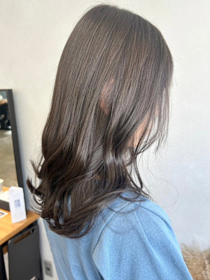 透け感カラーオリーブグレージュ＊ブリーチなしシアーカラー