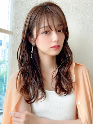 韓国ヘア/レイヤーカット/前髪あり/20代30代/ネビージュ