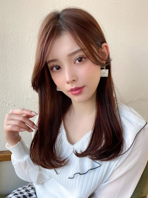 韓国ヘア/レイヤーカット/前髪あり/20代30代/ネビージュ