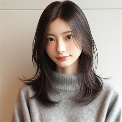 美髪小顔似合わせカットフェミニンロングレイヤーメルティカラー