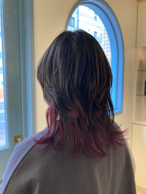 北区赤羽で人気の美容院2025赤紫インナーカラー