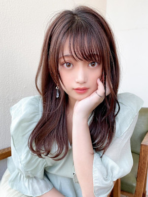 韓国ヘア/レイヤーカット/前髪あり/20代30代/ネビージュ