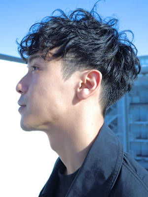 スパイラルパーマメンズマッシュ◇刈り上げショート