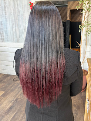 グラデーション×グレー×レッド