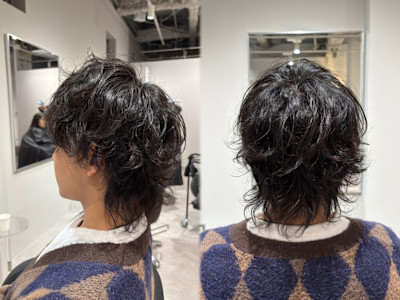 ウルフ×無造作ウェーブパーマ