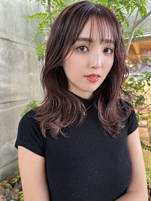 ハイライト/インナーカラー/20代30代40代/ピンク