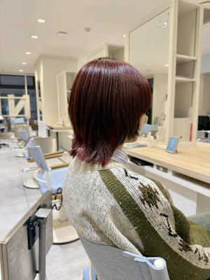 ブリーチなし8トーンワインレッドバーガンディボルドー