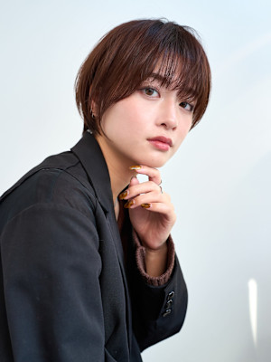 ショートボブ/小顔/ニュアンスパーマ/ブルーージュ[原宿]