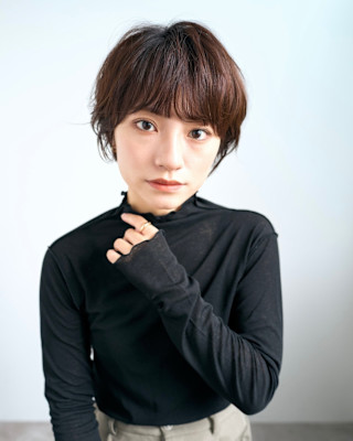 ショートボブ/小顔/ニュアンスパーマ/ブルーージュ[原宿]