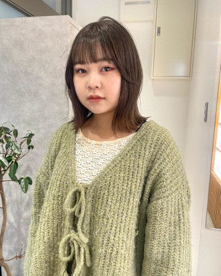 【rizu】ベージュ/ブリーチなしカラー/ボブ/顔周りカット