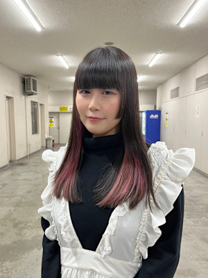 姫カット/顔周りレイヤー/インナーカラー/ピンクカラー/艶髪