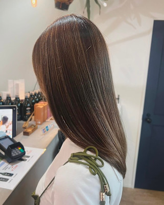 ハイライトカラー髪質改善トリートメント透明感カラー