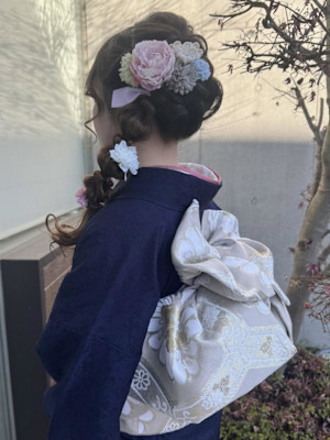 着物に合うたまねぎヘアアレンジ