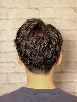 アップバング×波巻き