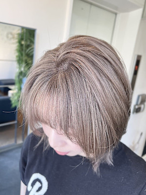 【W_SALON 河原町】ミルクティベージュ×ショートボブ