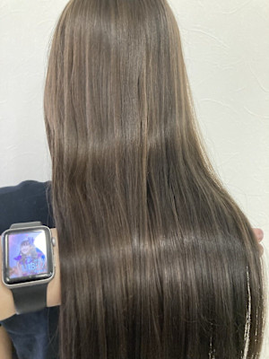 艶髪ハイライトアッシュベージュ