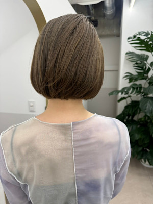 髪質改善/縮毛矯正/酸性ストレート/丸みボブ/グレージュ