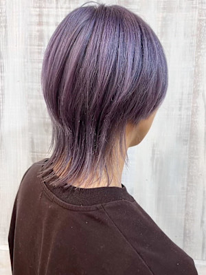 メンズウルフ×ハイトーン×ラベンダー