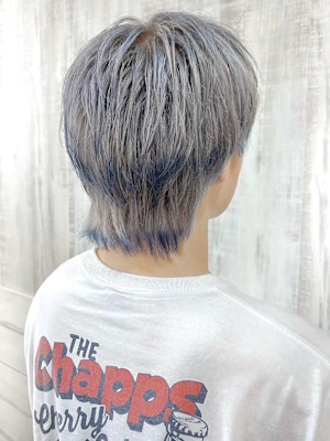 メンズウルフ×ハイトーン×エンドカラー