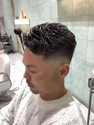 スキンフェード＆パーマ