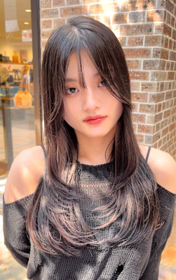 ハイレイヤー/韓国風レイヤー/ウルフレイヤー/ベージュ