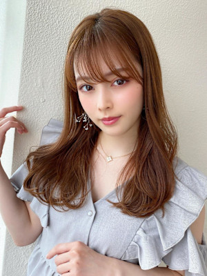 韓国ヘア/レイヤーカット/前髪あり/20代30代/ネビージュ